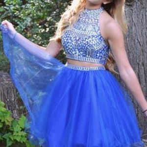 Rachel Allan royal blue two piece dress size 0